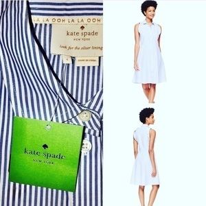 Kate Spade Ruffle Poplin Stripe Dress